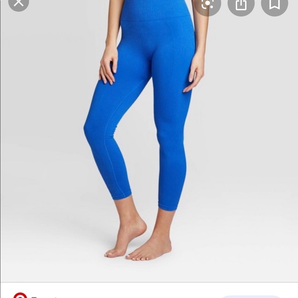Blue ribbed JoyLab leggings
